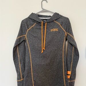 Gray Hoodie with Orange Accents
